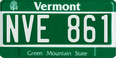 VT license plate NVE861