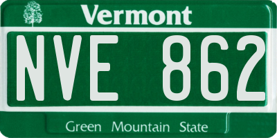 VT license plate NVE862