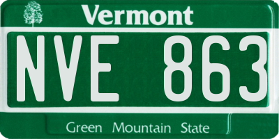 VT license plate NVE863