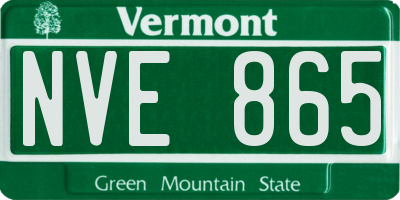 VT license plate NVE865
