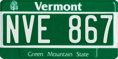 VT license plate NVE867