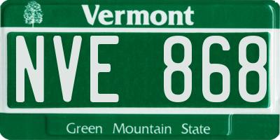 VT license plate NVE868