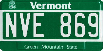 VT license plate NVE869