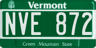 VT license plate NVE872