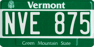 VT license plate NVE875