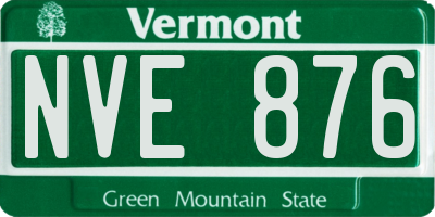 VT license plate NVE876