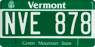 VT license plate NVE878