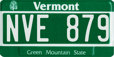 VT license plate NVE879