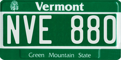 VT license plate NVE880