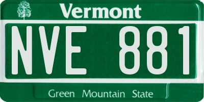 VT license plate NVE881