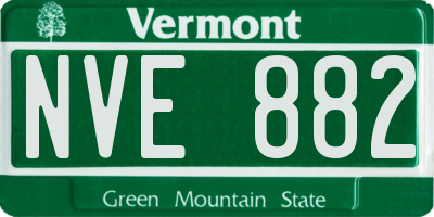 VT license plate NVE882