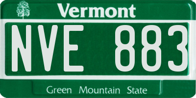 VT license plate NVE883