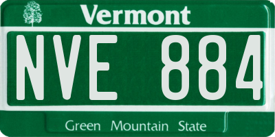 VT license plate NVE884
