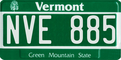 VT license plate NVE885