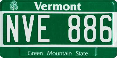 VT license plate NVE886