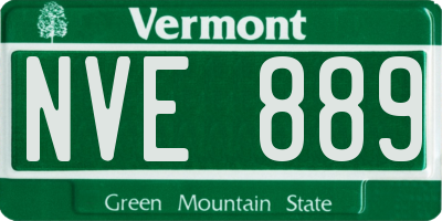 VT license plate NVE889