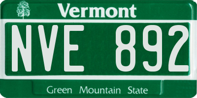 VT license plate NVE892