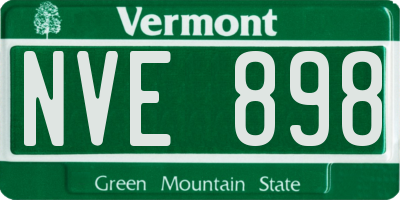 VT license plate NVE898