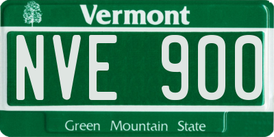 VT license plate NVE900