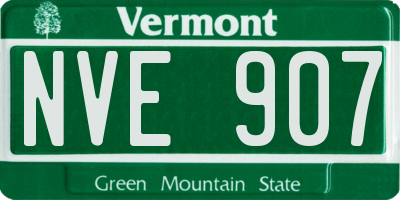 VT license plate NVE907