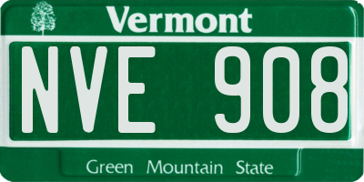 VT license plate NVE908