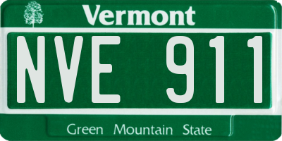VT license plate NVE911