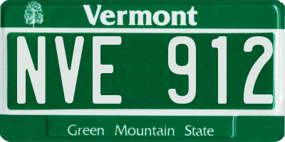 VT license plate NVE912
