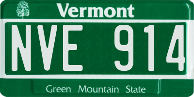 VT license plate NVE914