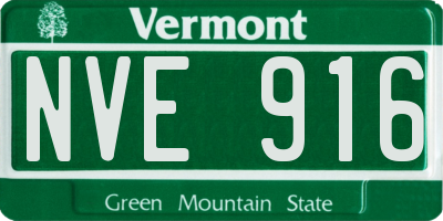 VT license plate NVE916