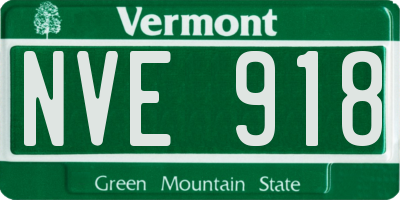 VT license plate NVE918