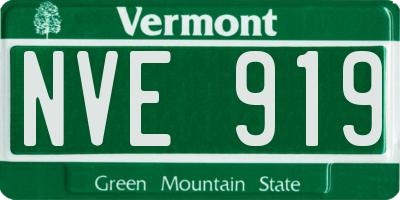 VT license plate NVE919