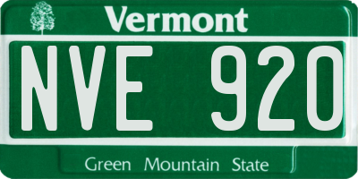 VT license plate NVE920