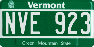 VT license plate NVE923