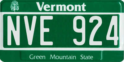 VT license plate NVE924