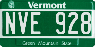 VT license plate NVE928