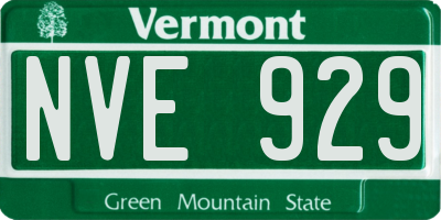 VT license plate NVE929