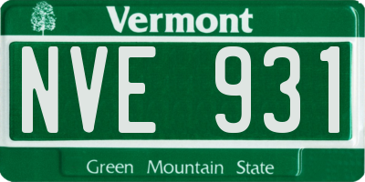 VT license plate NVE931