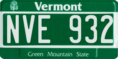 VT license plate NVE932