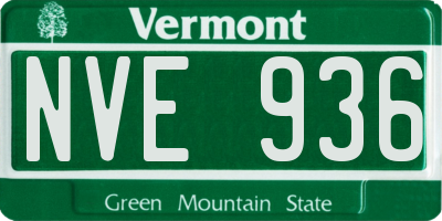 VT license plate NVE936
