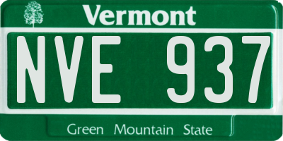 VT license plate NVE937