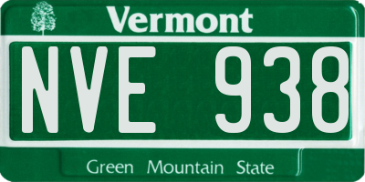 VT license plate NVE938
