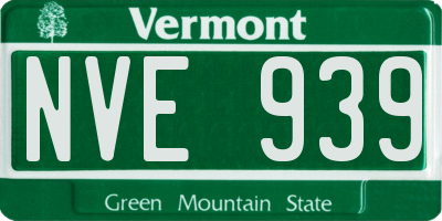 VT license plate NVE939