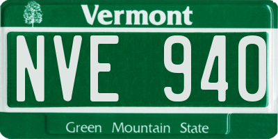 VT license plate NVE940