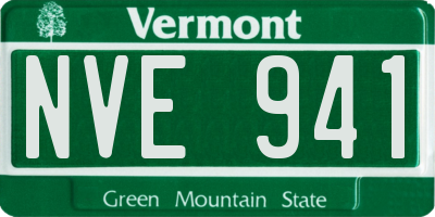VT license plate NVE941