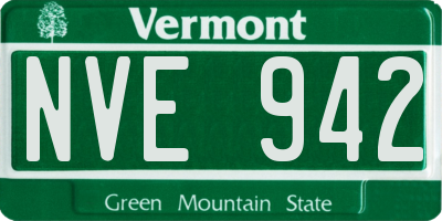 VT license plate NVE942