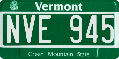 VT license plate NVE945