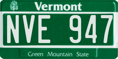 VT license plate NVE947