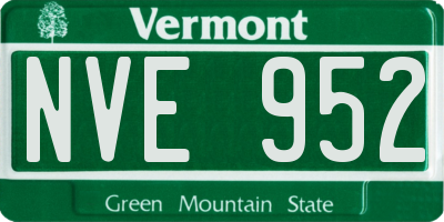 VT license plate NVE952
