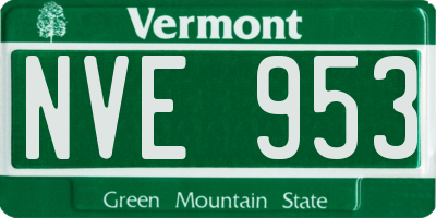 VT license plate NVE953