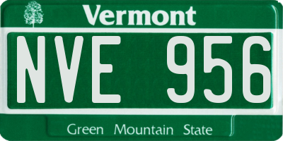 VT license plate NVE956